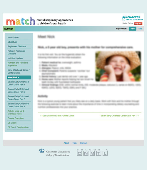 A screenshot of Pagetree-MATCH web page.