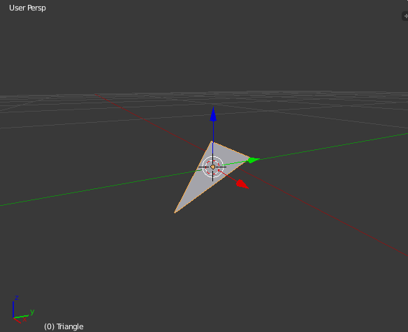 A small triangle in 3D space